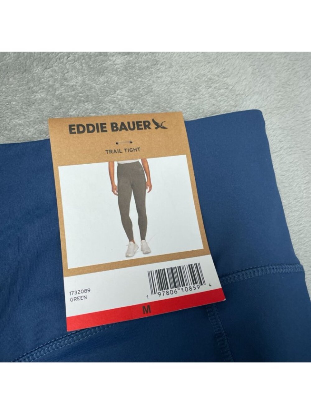 NWT Eddie Bauer Women's M Blue Trail Tight Leggings High-Waist Zip Pockets G2054 - Picture 11 of 14
